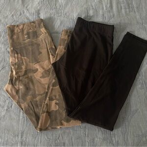 Camo and Black Leggings Set